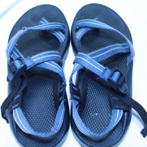 Chaco Size M 11 Gray Blue Stripe Z/2 Classic Toe Loop Adjustable Sport Sandals - Picture 9 of 12